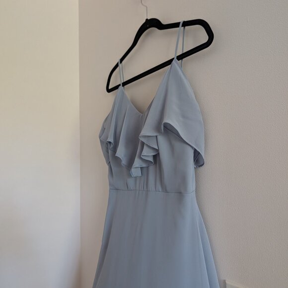 Dusty Blue chiffon dress - Picture 3 of 12